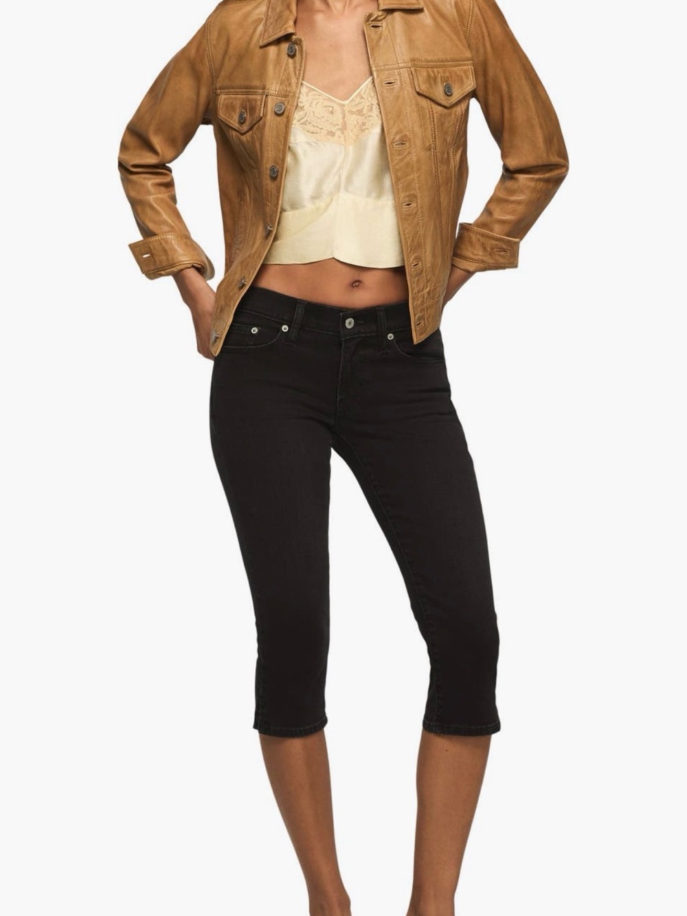 Lucky Brand Black Cropped Capri Jeans